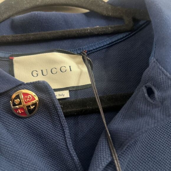 Gucci Men's SS21 Long Sleeves Autumn Blue Polo Shirt 573268 XXL NWT - Picture 7 of 14